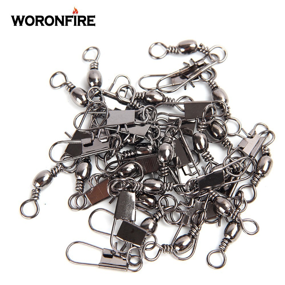Stainless Steel Fishing Connector Pin Bearing Rolling Swivel Ring 50pcs/bag 1#-14# Lure Tackle Fishing Hook Accessorries