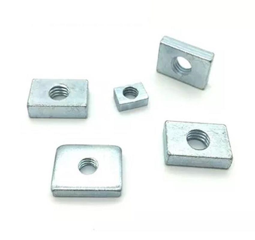 200pcs M3 M4 M5 M6 Square Nut Rectangular Nuts GB39 Aluminum Profile Accessory Slider Block Thin Carbon Steel Countersunk Nut