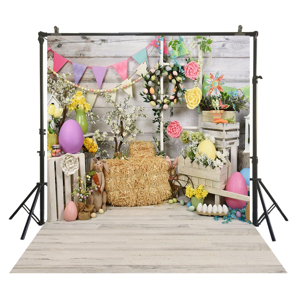 HUAYI Easter Day Photography Backdrop Newborns Baby Child Easter Spring Photo Booth Background Studio Portraits Backdrop W-3832