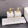 Nordic Resin Bathroom Accessories Set Tray Rhinestone Soap Dispenser Toothbrush Holder Emulsion Bottle Hand Sanitizer