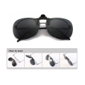 Detachable Night Vision Lens Driving Metal Polarized Clip On Glasses Sunglasses Car Driver Goggles