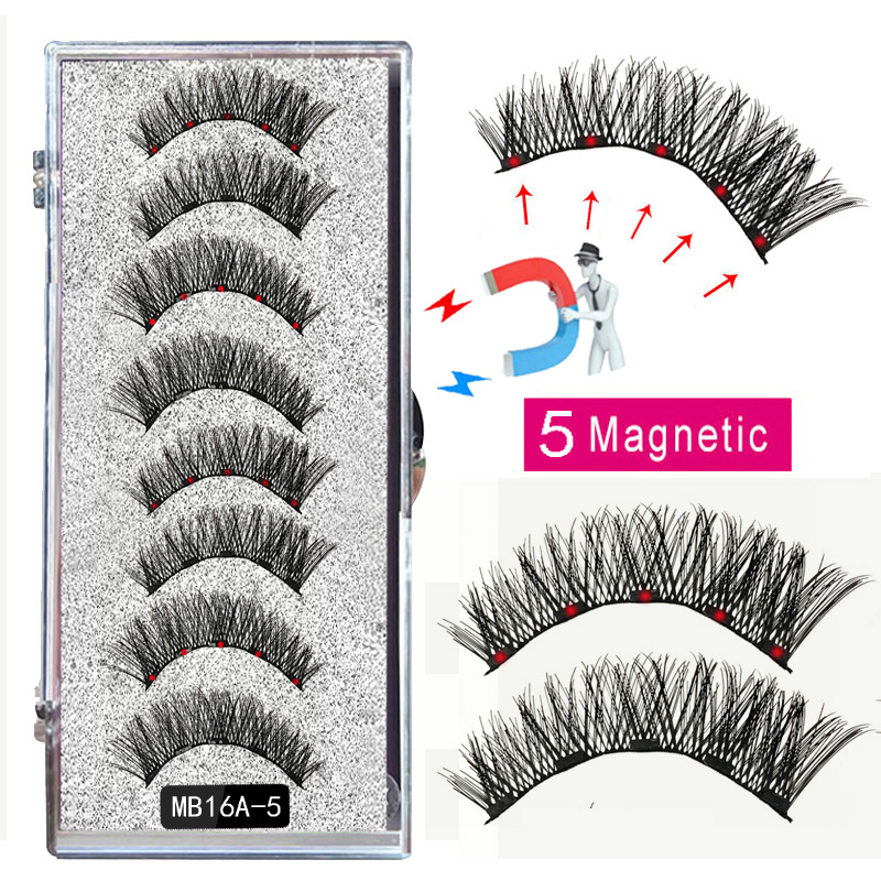 LEKOFO 4 Pairs Magnetic Eyelashes 6D With 8PCS magnet magnetic lashes Natural curl faux cils magnetique mink eye lashes tweezers