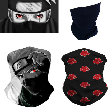 Anime Naruto Masks Cosplay Uchiha Itachi Akatsuki Ninja Motorcycle Cycling Neck Scarf Masks Bandana Headband Face Bandanas