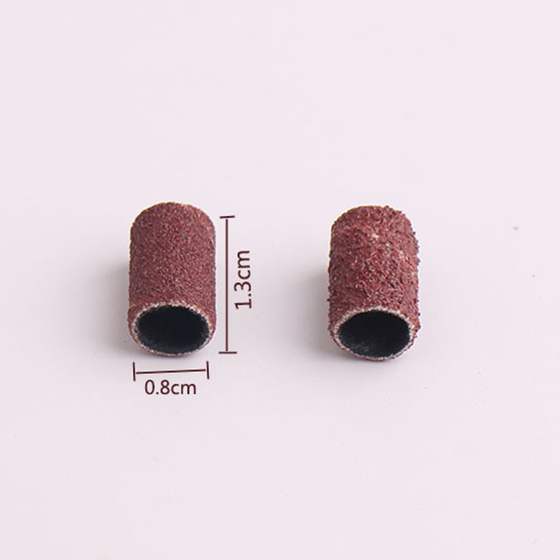 100pcs Nail Drill Bit Sanding Nail Bands Drill File Remover Art Tools Kit Accessories Sanders 80 120 180 Sandpaper Bag