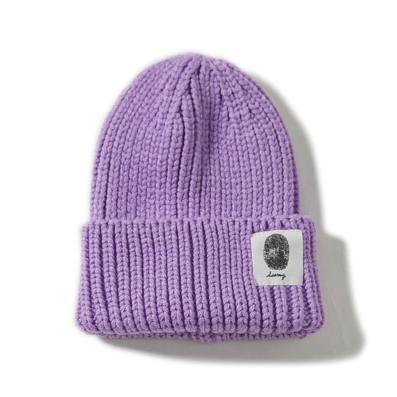 12Color Casual Beanies for Men Women Child Knitted Winter Hat Solid Fashion Skullies Unisex Caps Girls Parent-child Purple Hats