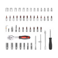 53pcs 1/4 Inch Car Auto Automobile Motorcycle Repair Tool Ratchet Wrench Drive Socket Set With Plastic Toolbox Storage Case