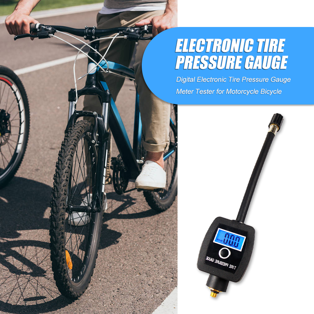 Electronic Tire Pressure Gauge Easily Installation Personal Portable Digital Display Bicycle Parts for Motorcycle Bicycles
