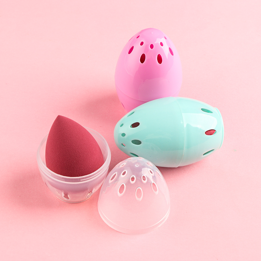 1Pc Egg Shaped Box Mildew proof Makeup Sponge Holder Puff Drying Stand Empty Display Storage Case Cosmetic Tool 3 Color