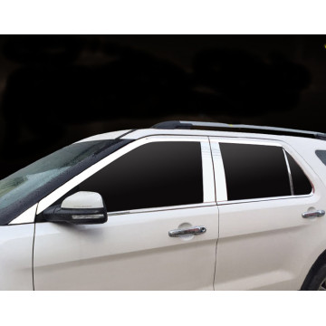 Car styling car window trims cover stainless steel glass window garnish pillar middle column trim for ford explorer 2015-2019