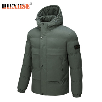 HIEXHSE Parka Men Winter Jacket Brand Coat Padded Warm Fleece Lining Big Pockets Waterproof Fashion New Coats Mens 8XL Jackets