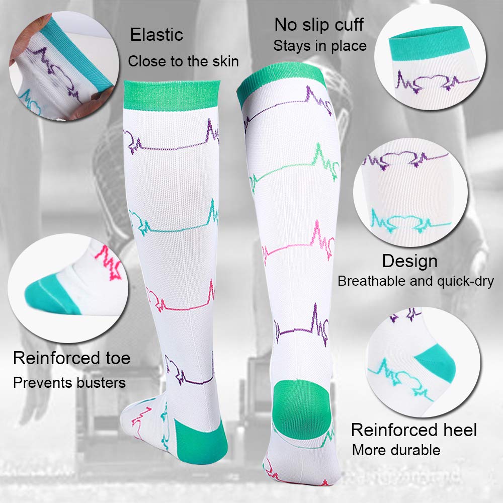 2020 Newest Compression Stockings Men Women Funnycute Running Sports Socks Edema Diabetes Varicose Veins Running Sports Socks