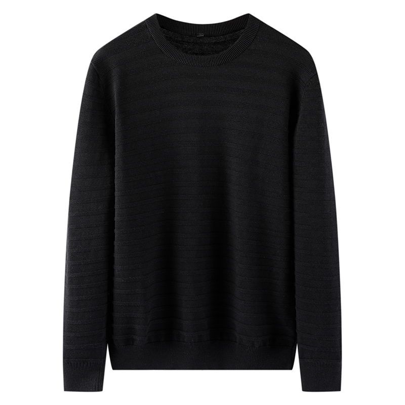 Varsanol Pullovers O-Neck Mens Sweater Solid Cotton Basic Vintage Sweater Men Full Pullovers Black Grey Masculino 2020 Oversize