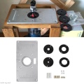 Aluminum Router Table Insert Plate w/ 4 Rings Screws For Woodworking Benches LS'D Tool