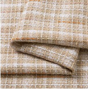 Soft Beige Small Fragrant Tweed Fabric for Dress Sweaters, Blue and Pink, by the Meter