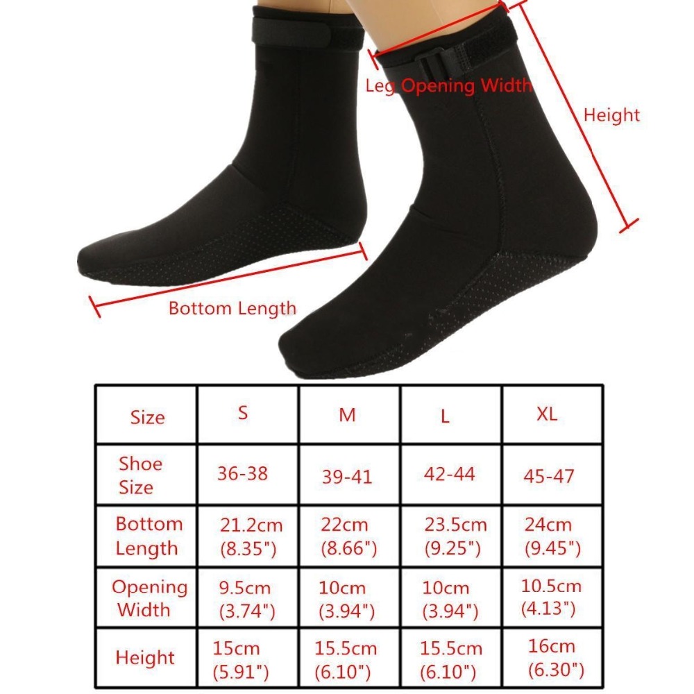 3mm Neoprene Diving Socks Shoes Water Boots Non-slip Beach Boots Wetsuit Shoes Warming Snorkeling Diving Surfing Socks For Adult