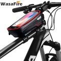 Mountain Bike Bag Hard Shell Waterproof Press Screen 6.2" Mobile Phone Bags Bicycle Front Frame Top Tube Bag Cycling Accessory