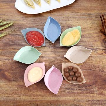 Colorful Wheat Multi-functional Seasoning Bowl Leaf-shaped Seasoning Bowl Various Shapes Snack Small Plate Kitchen Supplies