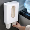 Water Cup Dispenser Holder Disposable Plastic Paper Cups Storage Rack Container for Kitchen Hotel