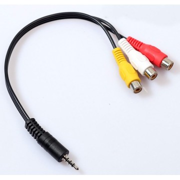 3.5mm AV Male to 3RCA Female M/F Audio Video Cable Stereo Adapter Cord cable