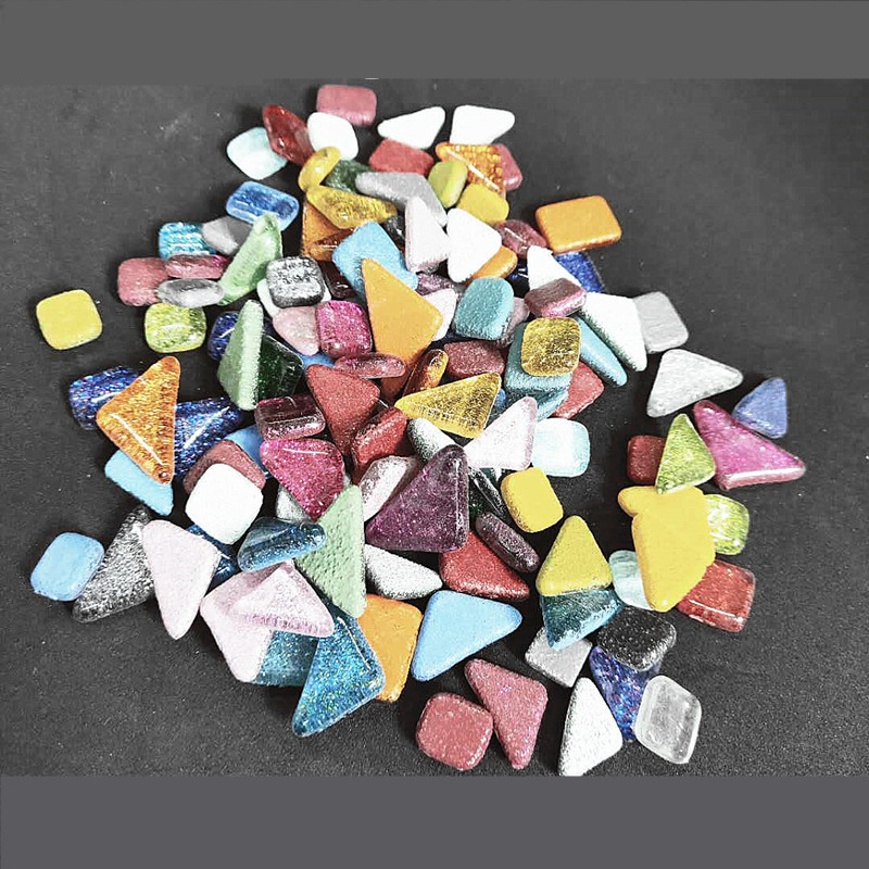 100g Glitter Shiny Crystal Mosaic Tiles 1cm Square Vs Irregular Shape DIY Mosaic Stone Multi-Color Optional Crafts Materials