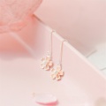 Korean Pearl Fresh Cherry Blossom Ear Wire Flower 925 Sterling Silver Temperament Personality Fashion Female Earring SEA043