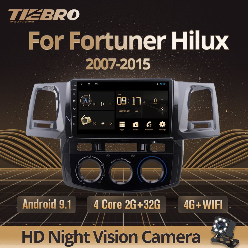 TIEBRO 2Din Android 9.0 Car Radio Player For Toyota Fortuner Hilux 2007 2008 2012 2014 2015 Multimedia Video Gps Navigation DVD