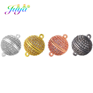 Juya 6pcs/lot Wholesale Strong Magnetic Clasp Connectors Accessories For Women Luxury Natural Stones Pearls Beads Jewelry Making