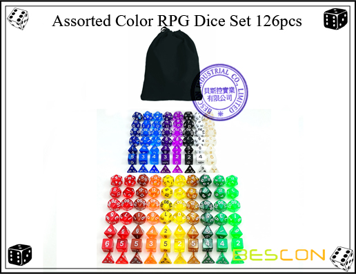 Assorted Color RPG Dice Set 126pcs-5