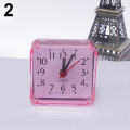 Square Crystal Alarm Clock Small Creative Fashion Student Needle Clocks Transparent Vintage Retro Silent Pointer Alarm Clock
