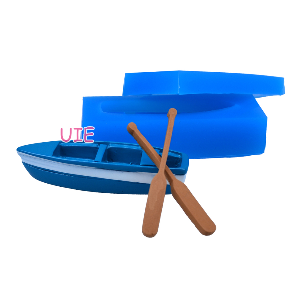 PYL208U 54.6mm Big 3D Boat with Paddle Oars Silicone Mold - for Fondant Candle, Gum Paste, Resin Polymer Clay, Scrapbooking Mold