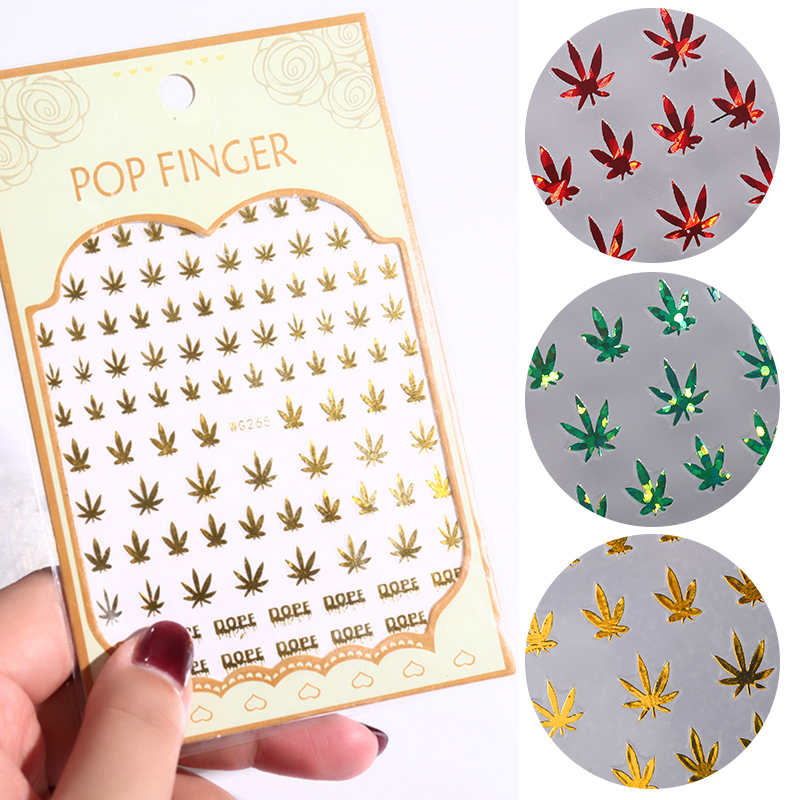 1pc 3D Stickers For Nails Designs Maple Leaf Series Manicures Decorations Sliders Nail Art Sticker Decals
