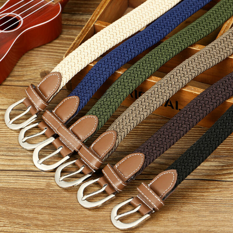 Meihuida New Mens Casual Stretch Woven Belt Women's Child Elastic Belts For Jeans knitted belts men Modeling cinturon