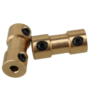 2019 Golden Brass Rigid Shaft Adapter Connector Coupling Coupler Motor Transmission Connector with Screws Wrench Shaft Coupling