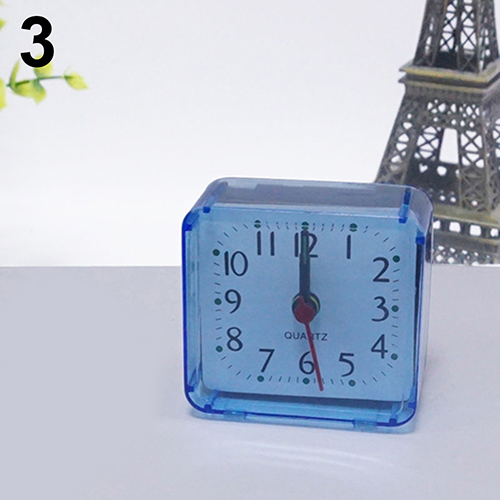 Square Crystal Alarm Clock Small Creative Fashion Student Needle Clocks Transparent Vintage Retro Silent Pointer Alarm Clock