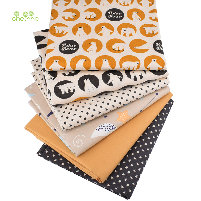 Chainho,6pcs/ Lot,Bears Series,Printed Twill Cotton Fabric,Patchwork Clothes For DIY Sewing Quilting Baby&Child Material,40x50cm