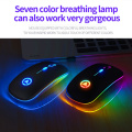 A2 Slim Mini Wireless Bluetooth Mouse Rechargeable Silent LED Backlit Mice 2.4GHz USB Adjustable DIP Optical Mouse