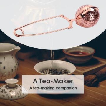 Tea Infuser Stainless Steel Sphere Mesh Tea Strainer Rose Gold Coffee Herb Spice Filter Diffuser Handle Tea Ball Kitchen Tools