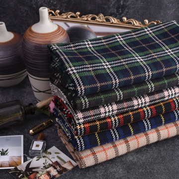 Width 57'' Check Style Cotton Linen Fabric By The Yard For Tablecloth Sofa Pillow Material