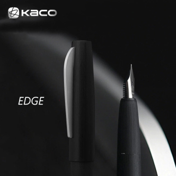 KACO EDGE Brushed Matte Fountain Pen Schmidt EF/F/M Nib 1PC Original Schmidt Converter Black/Coffee/Blue Ink Pen with Gift Box
