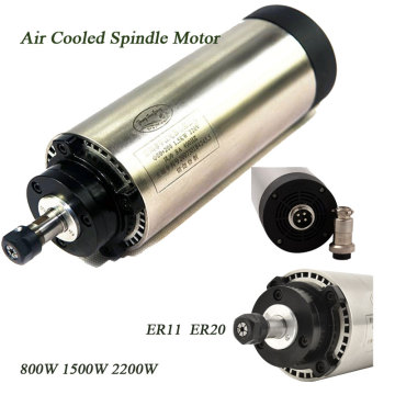 CNC Air Cooled 220V Spindle Motor 800W 1.5KW 2.2KW diameter 65 80mm ER20 Router Tools 1.5KW 65 ER11 For Milling machine