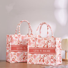 Custom Coated Linen Floral Personalized Canvas Bag