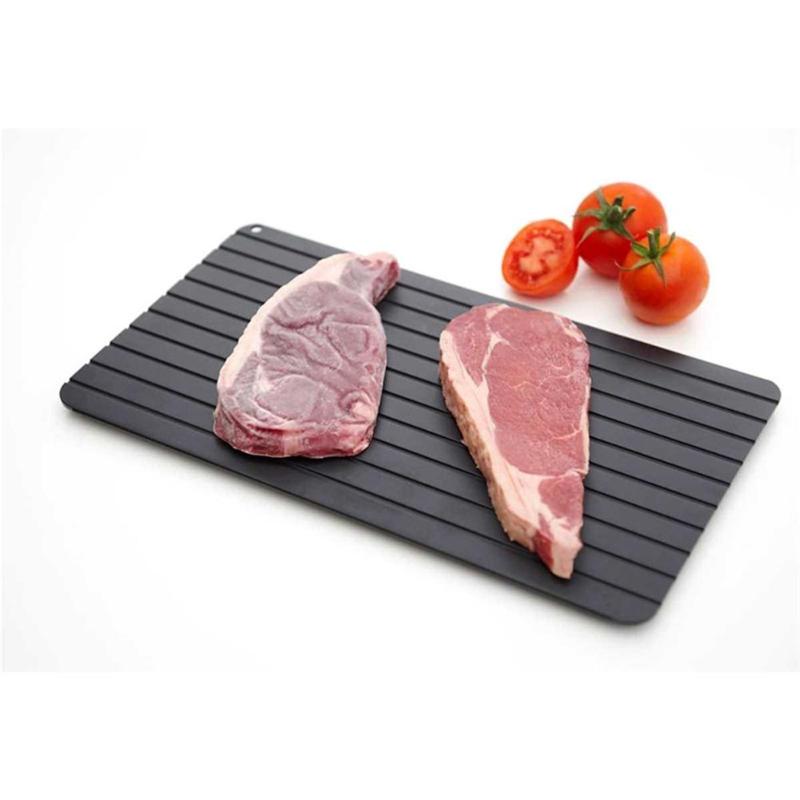 1Pcs Fast Defrosting Chopping Blocks Tray Aluminum Thawing Plate Magical Kitchen Restaurant Thaw Food Mat Thermal Chopping Board