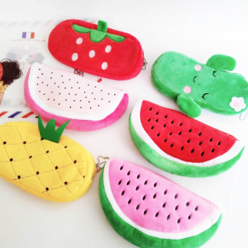 2020 Cute Fruit Pencil Case Stationery Pencil Bag For Boys Girls Cosmetic Bag Cactus Office Supplies