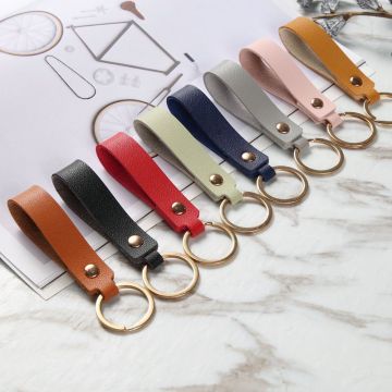 Fashion PU Leather Keychain Business Gift Leather Key Chain Car Auto Key Strap Waist Wallet KeyChains Keyrings Keyholde