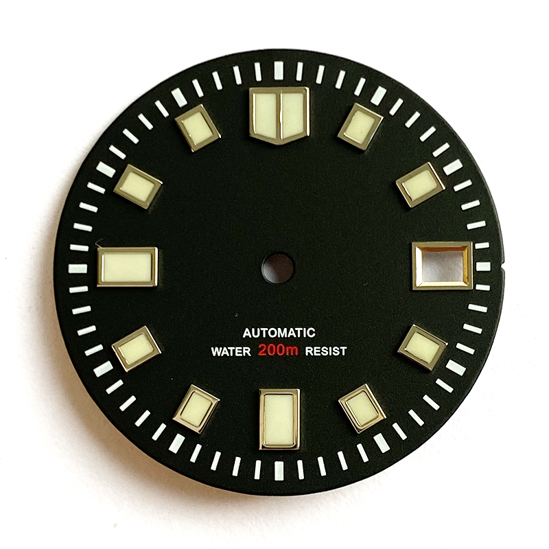 Applied lume index watch dial