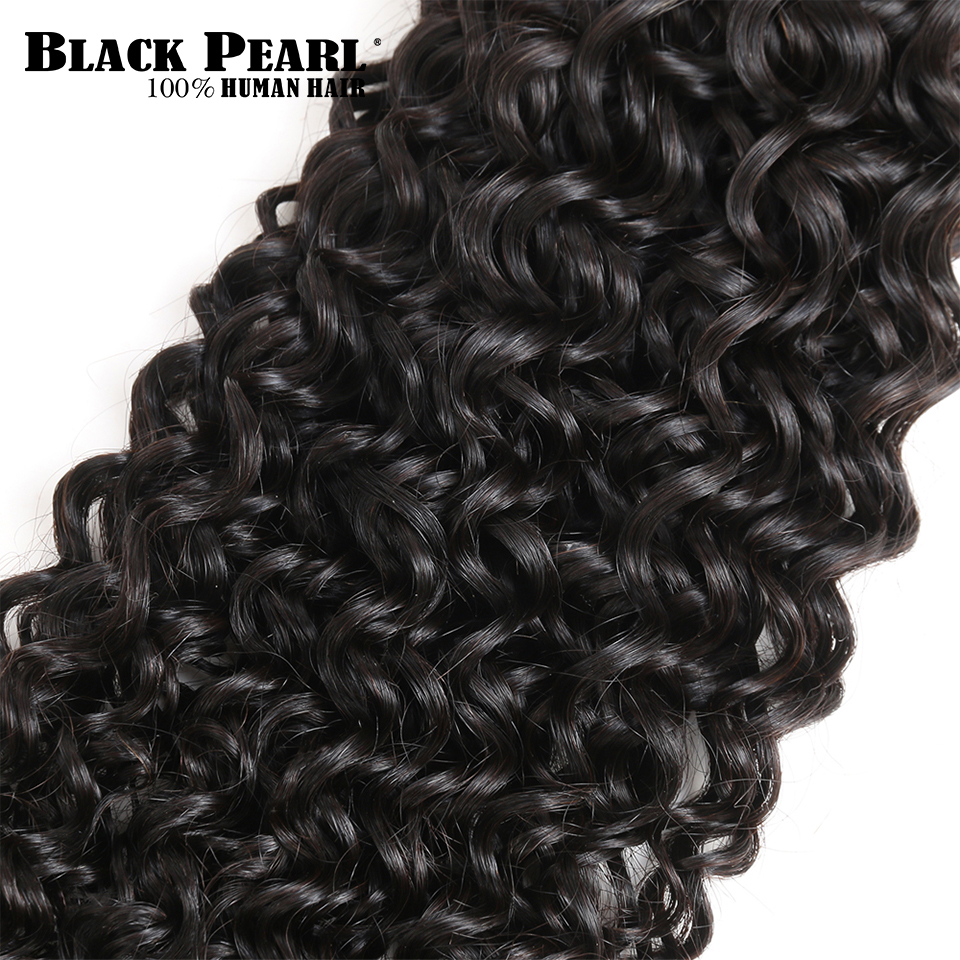 Black Pearl Pre-Colored Peruvian Hair Weave Bundles Human Hair 4 Bundles Hair Weft Curly Weave Hair Extensions 400g Non-Remy