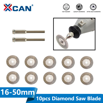 XCAN 10pcs 16-60mm Diamond Saw Blade Mini Diamond Grinding Wheel Circular Saw Blade for Cutting Jade Rotary Tool Mini Saw Blade