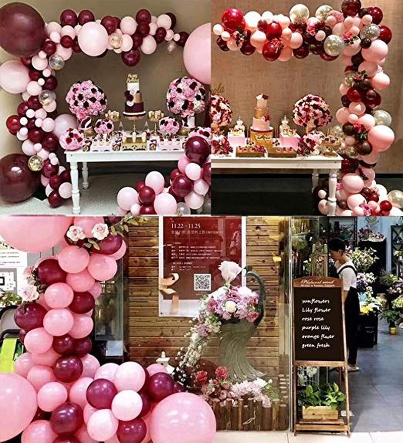 102pcs Balloons Pink Gold Confetti Balloon Garland Arch Party Baby Shower Burgundy Gold Wedding Birthday Decorations