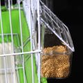 Bird Feed Bowl Parrot Bird Transparent Plastic Food Cup Bowl Company Clean Water Silo Waterer E5BB