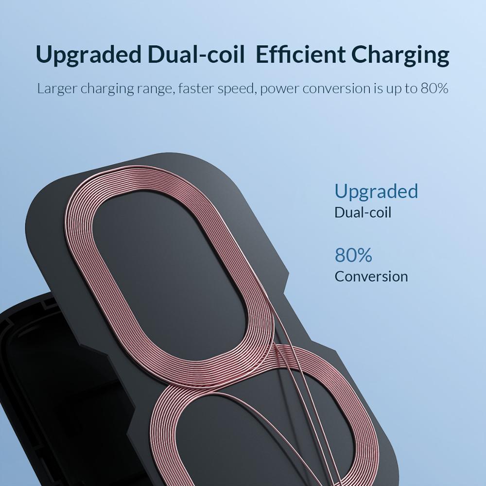 ORICO Qi Fast Wireless Charging Dock Station Mobile Phone Holde for iPhone X XS 8 Samsung Phone Charger With Receiver for Xiaomi